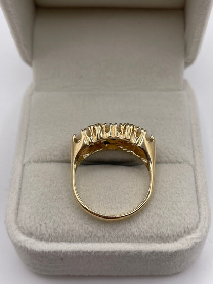 9ct gold opal and cz ring