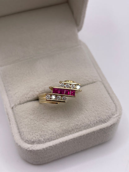 14ct gold ruby and diamond ring