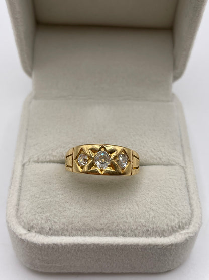 Antique 18ct gold diamond gypsy ring