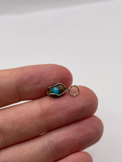 Antique 9ct gold turquoise pendant