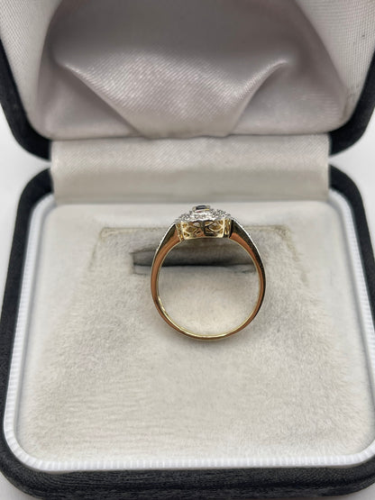 9ct gold sapphire and diamond ring