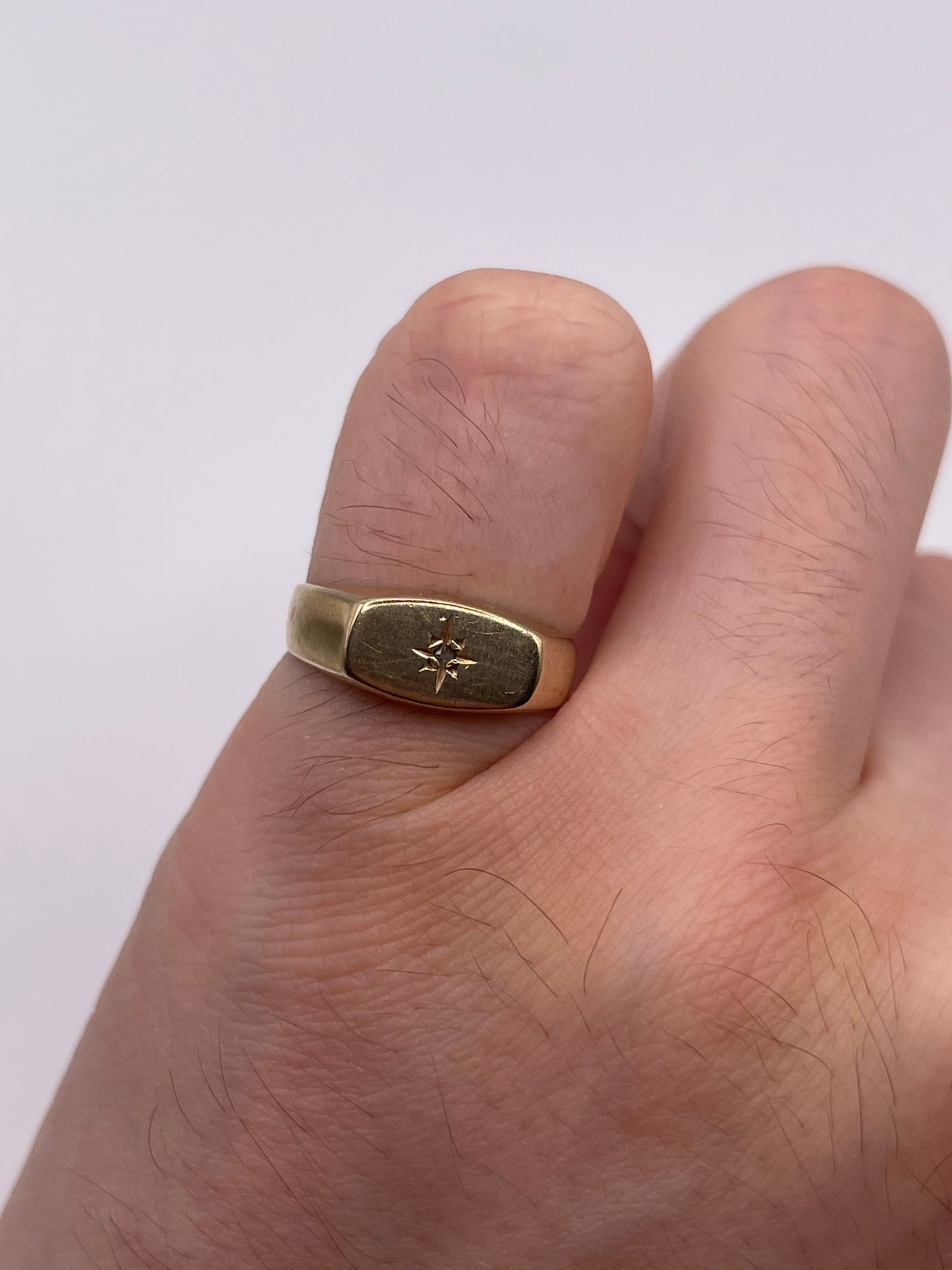 9ct gold diamond signet ring