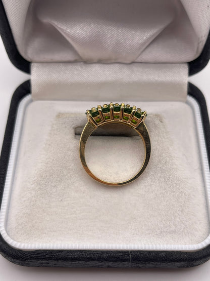 9ct gold diopside cluster ring