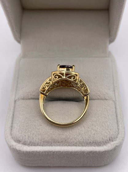 9ct gold garnet cluster ring
