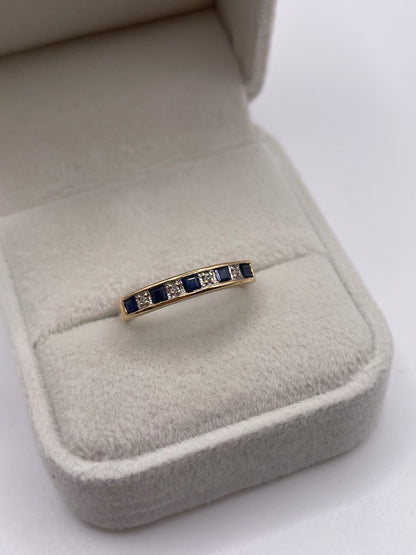9ct gold sapphire and diamond ring