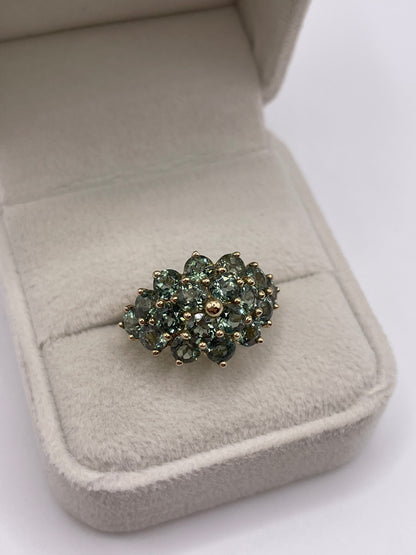 9ct gold quartz cluster ring