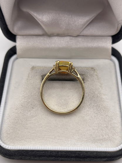 9ct gold opal and zircon ring