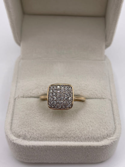 9ct gold diamond cluster ring