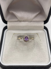 Load image into Gallery viewer, 9ct gold amethyst and diamond ring
