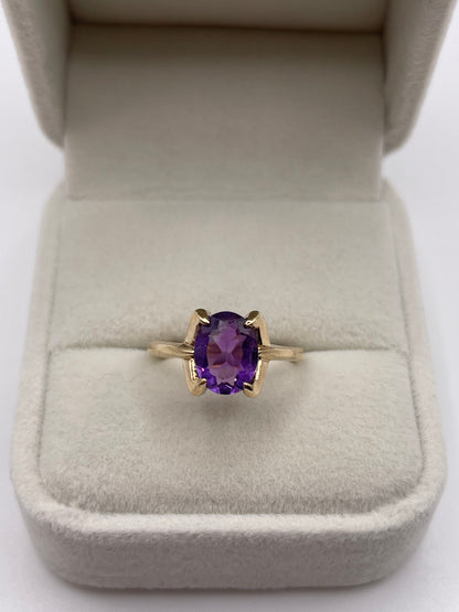 9ct gold amethyst ring