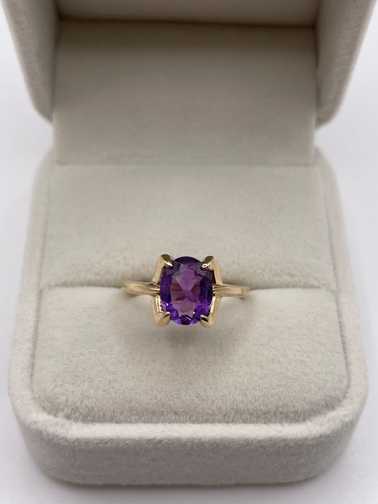 9ct gold amethyst ring