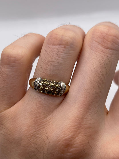 9ct gold diamond cluster ring