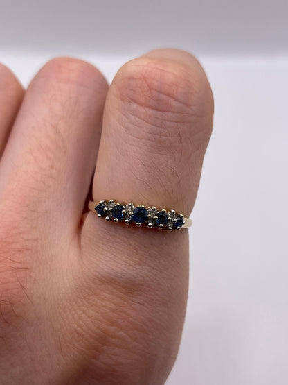 9ct gold sapphire and diamond ring