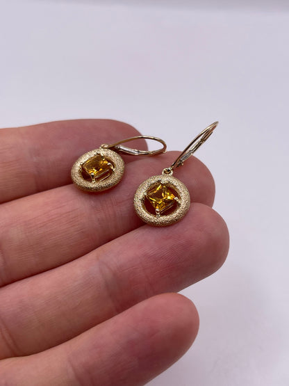 9ct gold citrine earrings