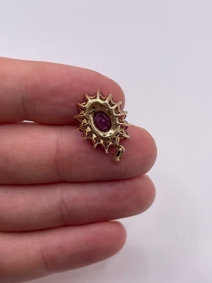 9ct gold ruby and diamond pendant