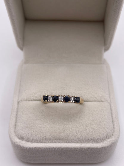 9ct gold sapphire and cz ring