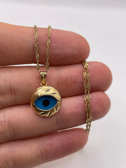 14ct gold evil eye necklace