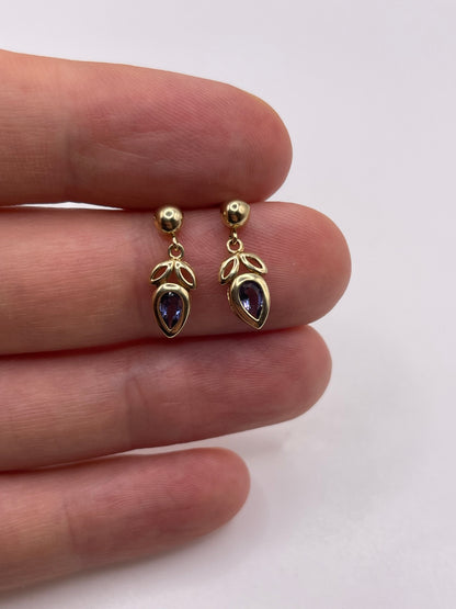 9ct gold iolite earrings