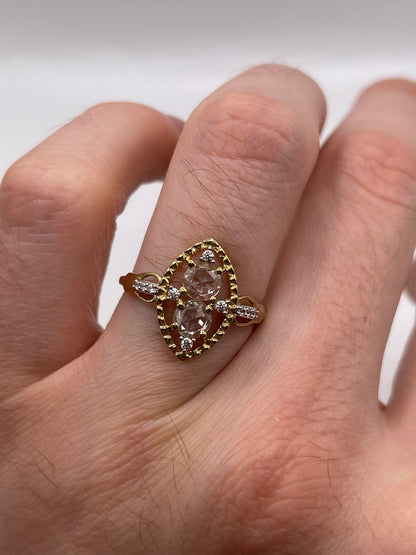 9ct gold topaz and zircon ring