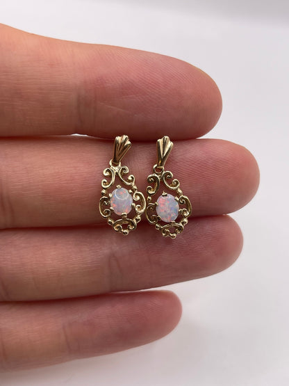 9ct gold opal earrings