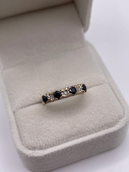 9ct gold sapphire and diamond ring