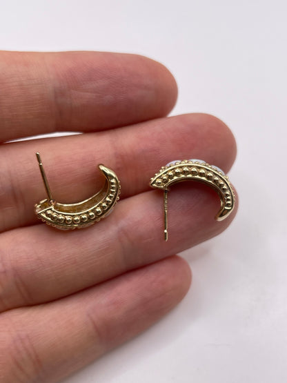 9ct gold opal earrings