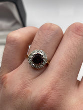 Load image into Gallery viewer, 18ct gold garnet and diamond ring
