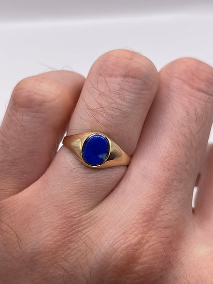 9ct gold lapis signet ring