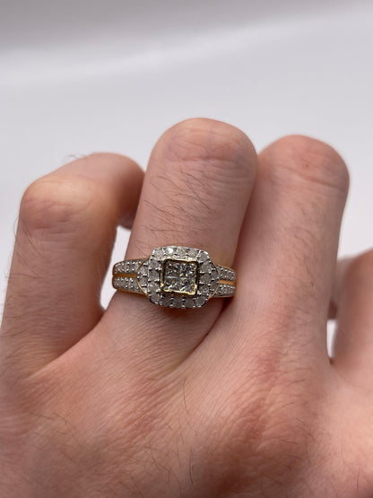9ct gold diamond cluster ring