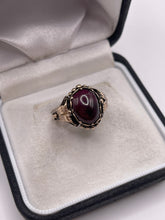 Load image into Gallery viewer, 9ct gold cabochon garnet ring
