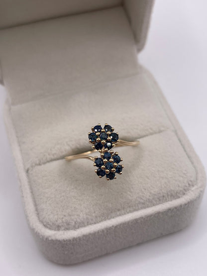 9ct gold sapphire cluster ring
