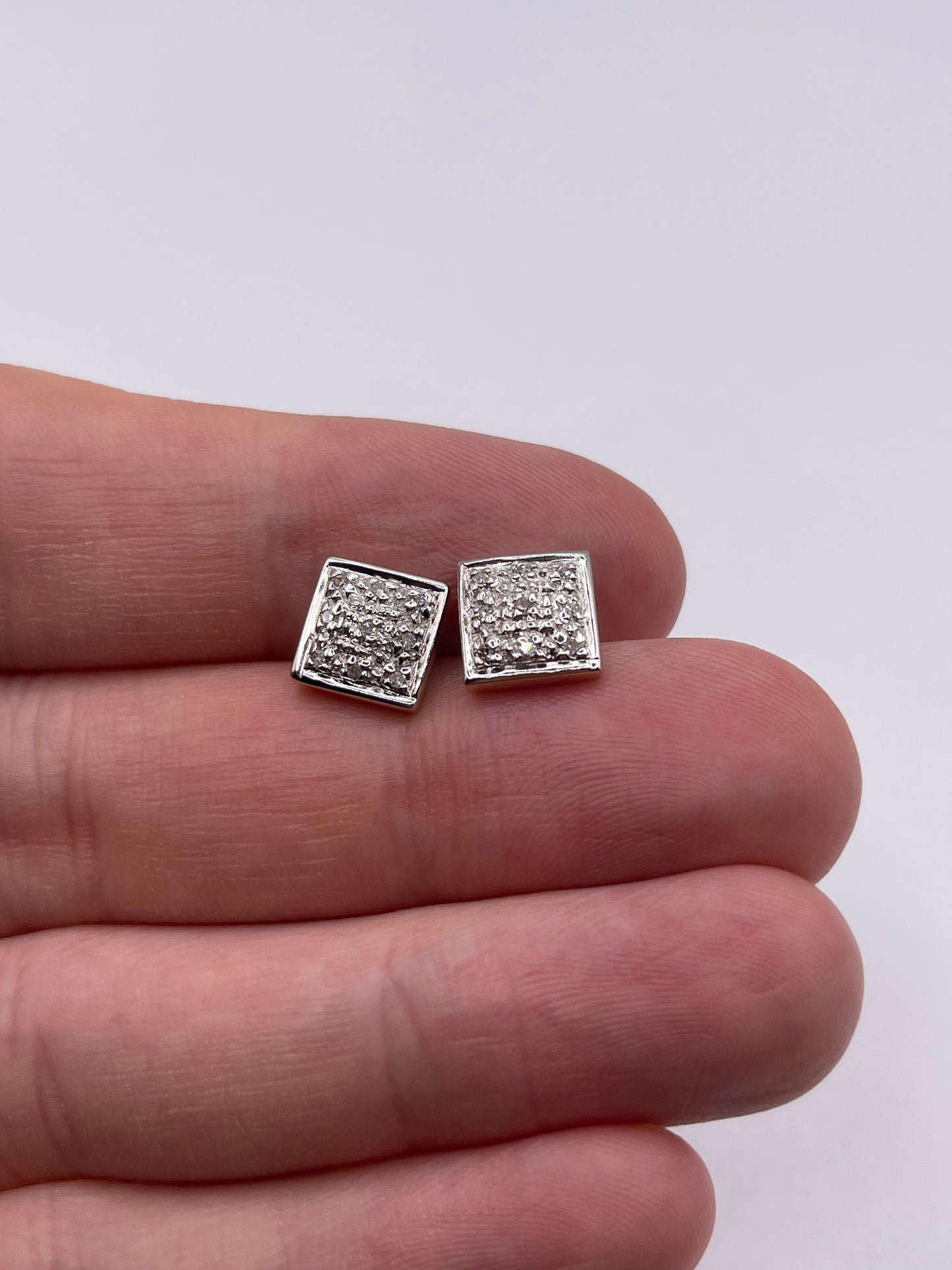 9ct gold diamond earrings