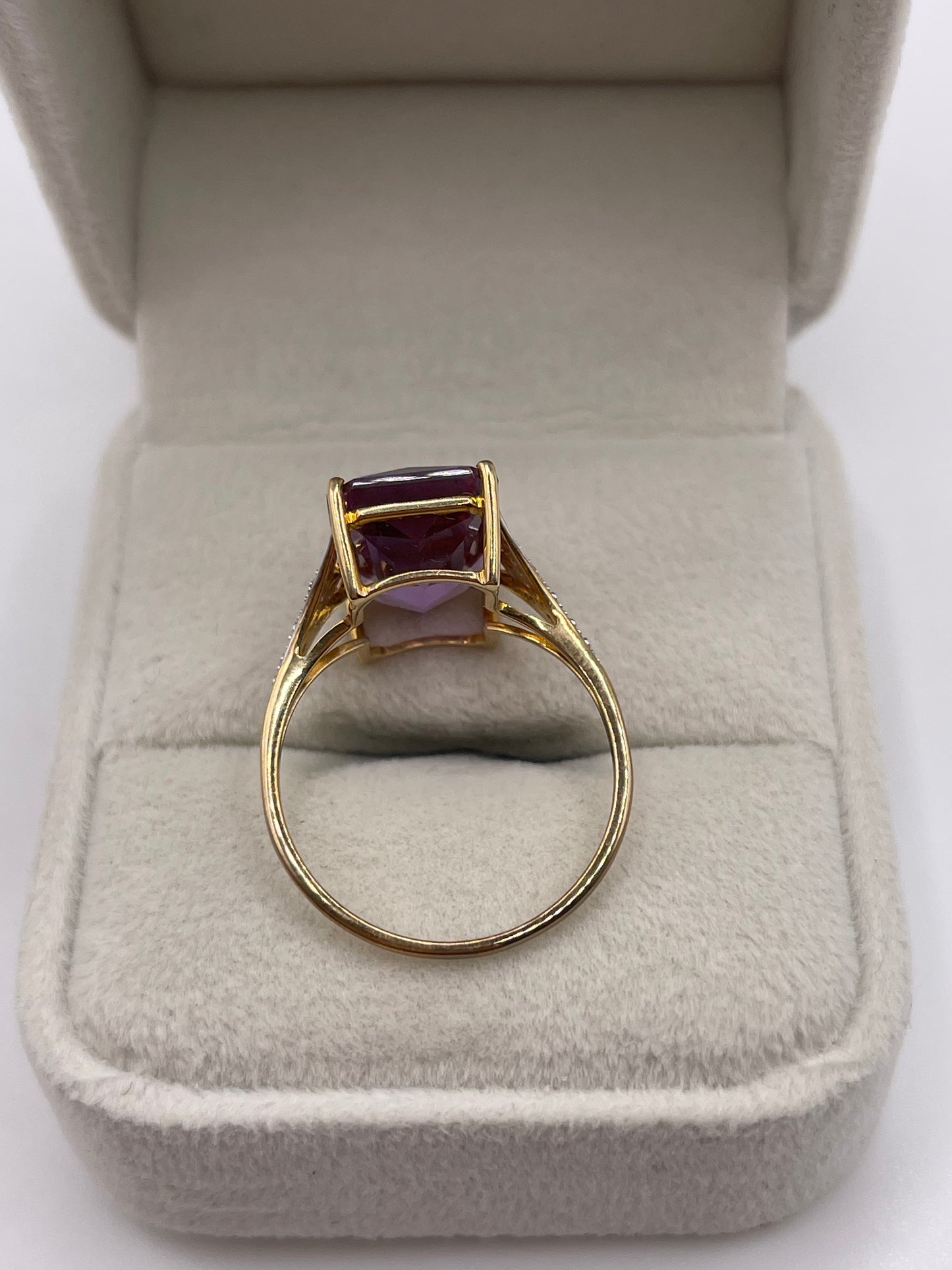 9ct gold ametrine and diamond ring