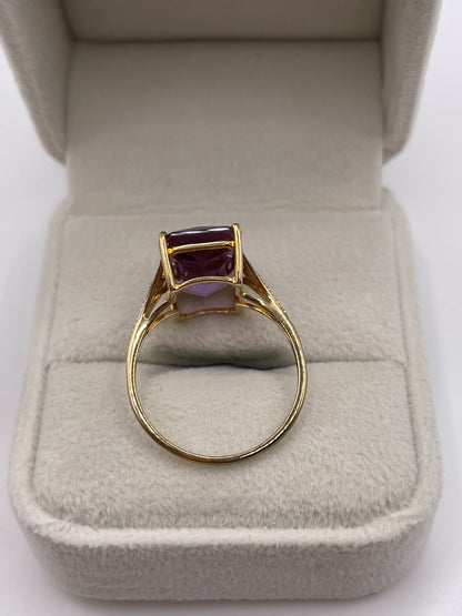 9ct gold ametrine and diamond ring