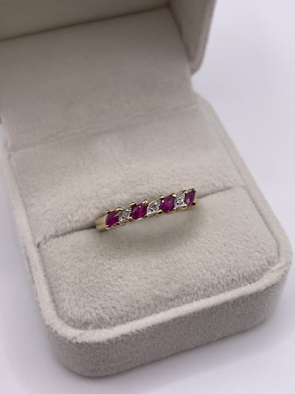 9ct gold ruby and diamond ring