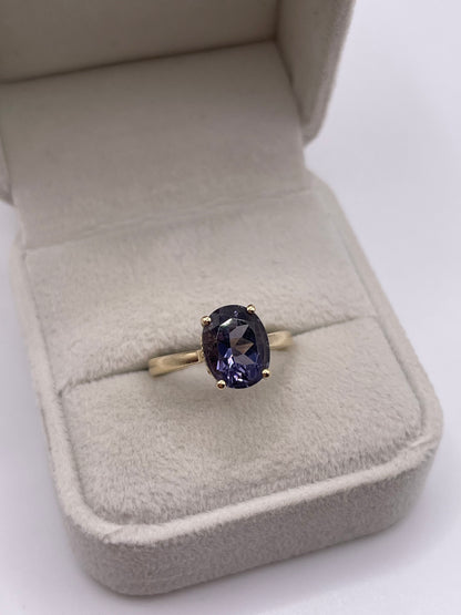 9ct gold iolite ring