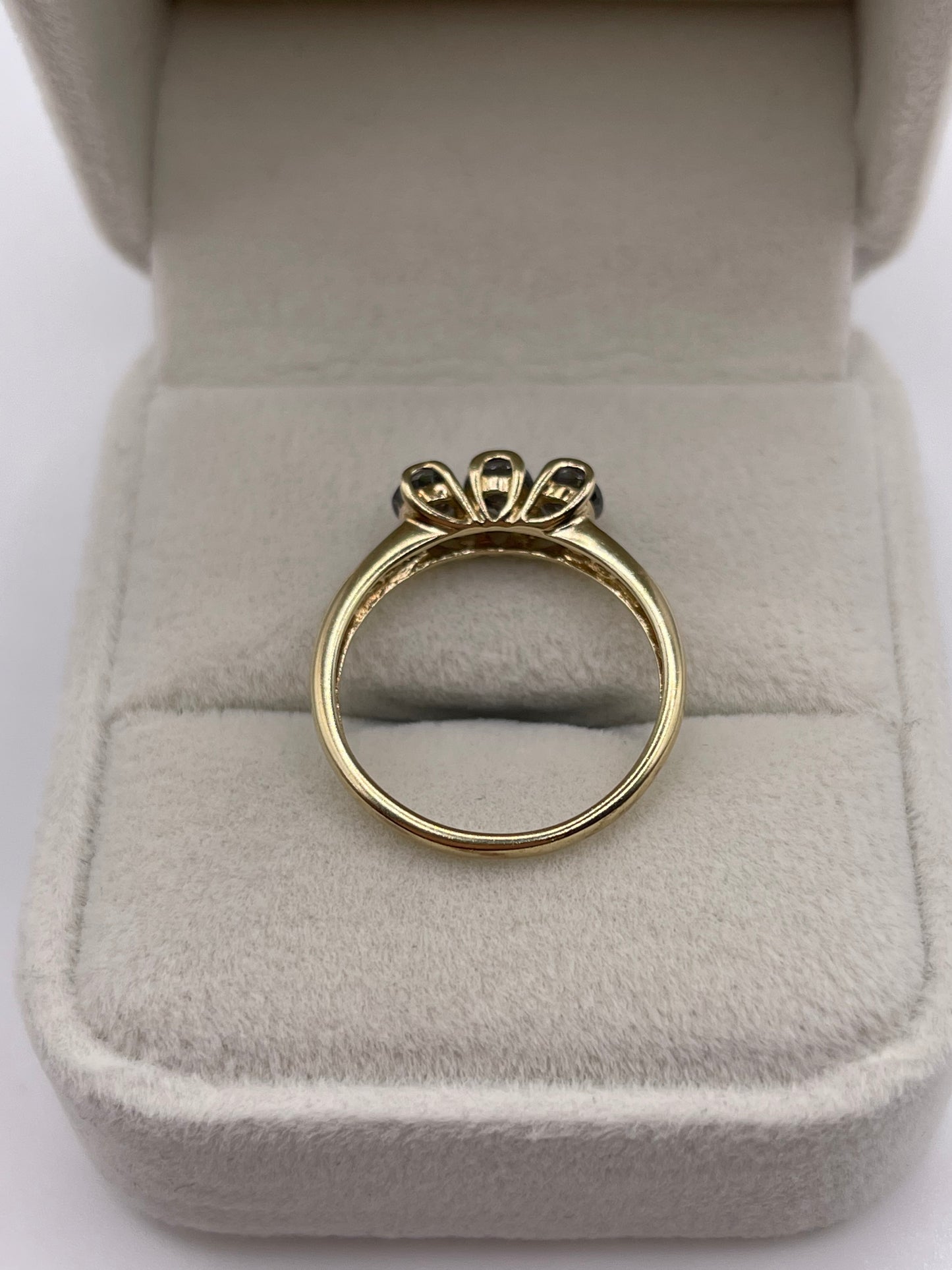 9ct gold mystic topaz and zircon ring