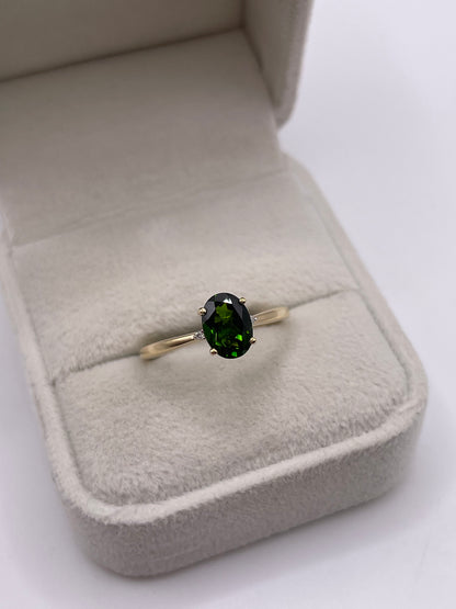 9ct gold tourmaline and diamond ring