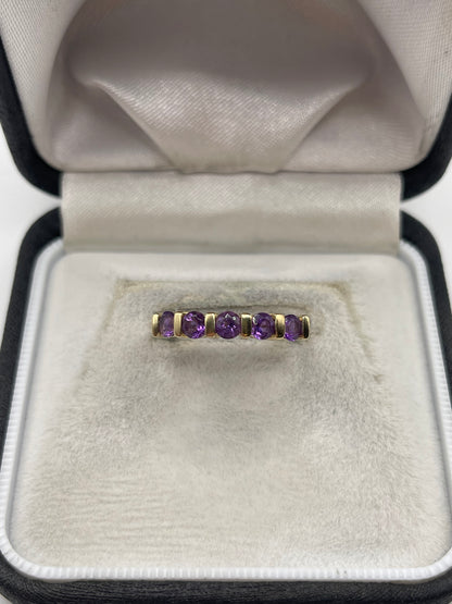 9ct gold amethyst ring