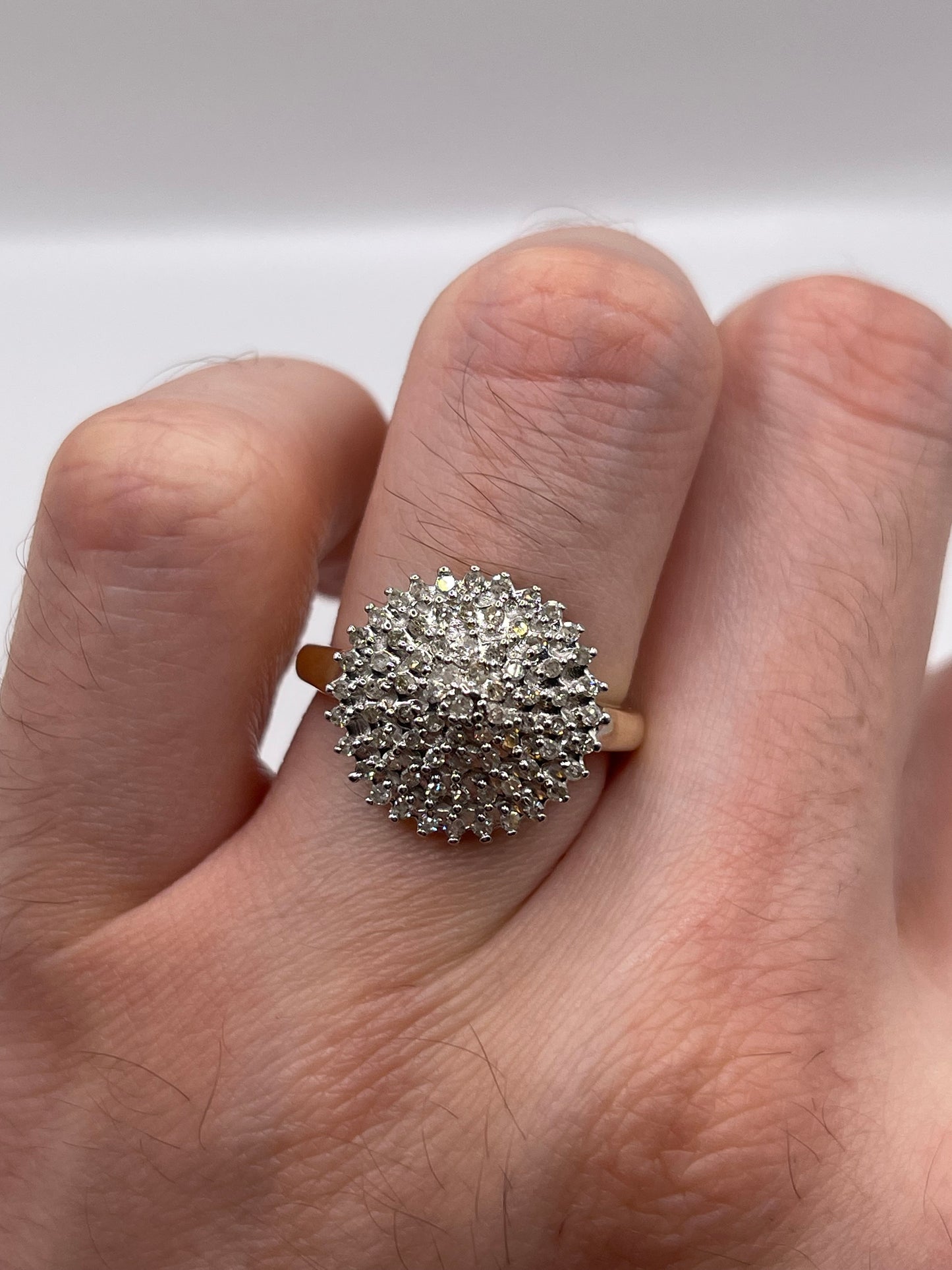 9ct gold diamond cluster ring