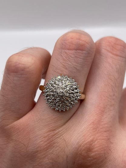 9ct gold diamond cluster ring
