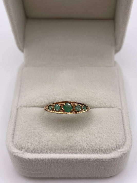 9ct gold emerald ring