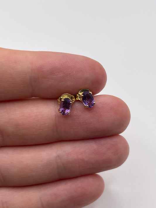 9ct gold amethyst earrings
