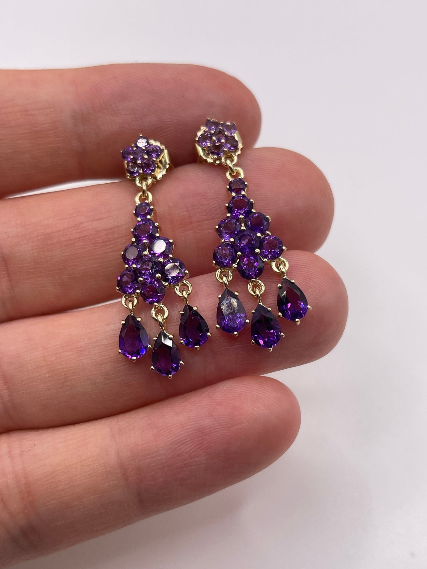 9ct gold amethyst earrings