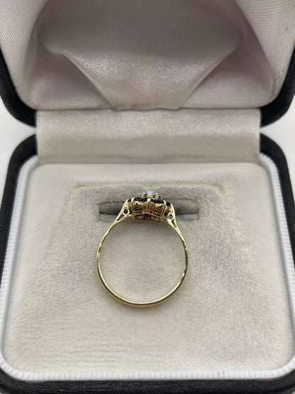 9ct gold opal and sapphire ring