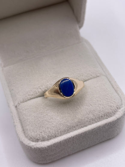 9ct gold lapis signet ring