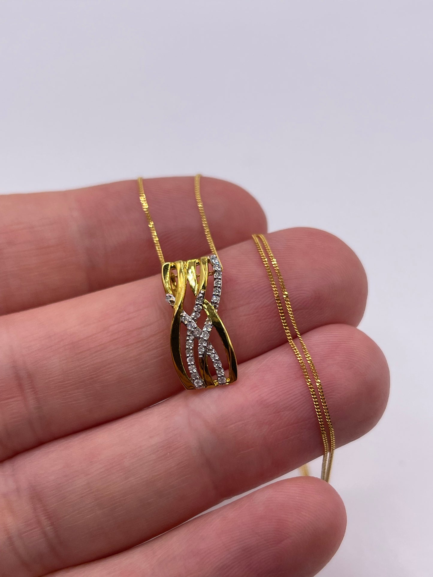 9ct gold diamond necklace