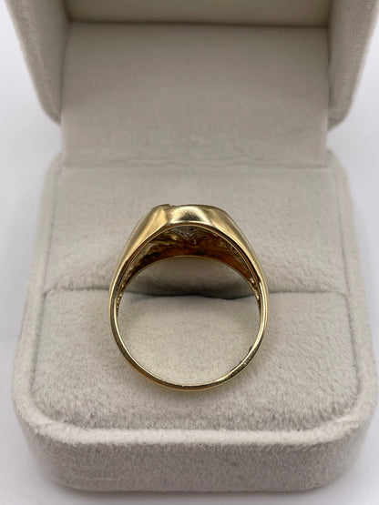9ct gold diamond signet ring