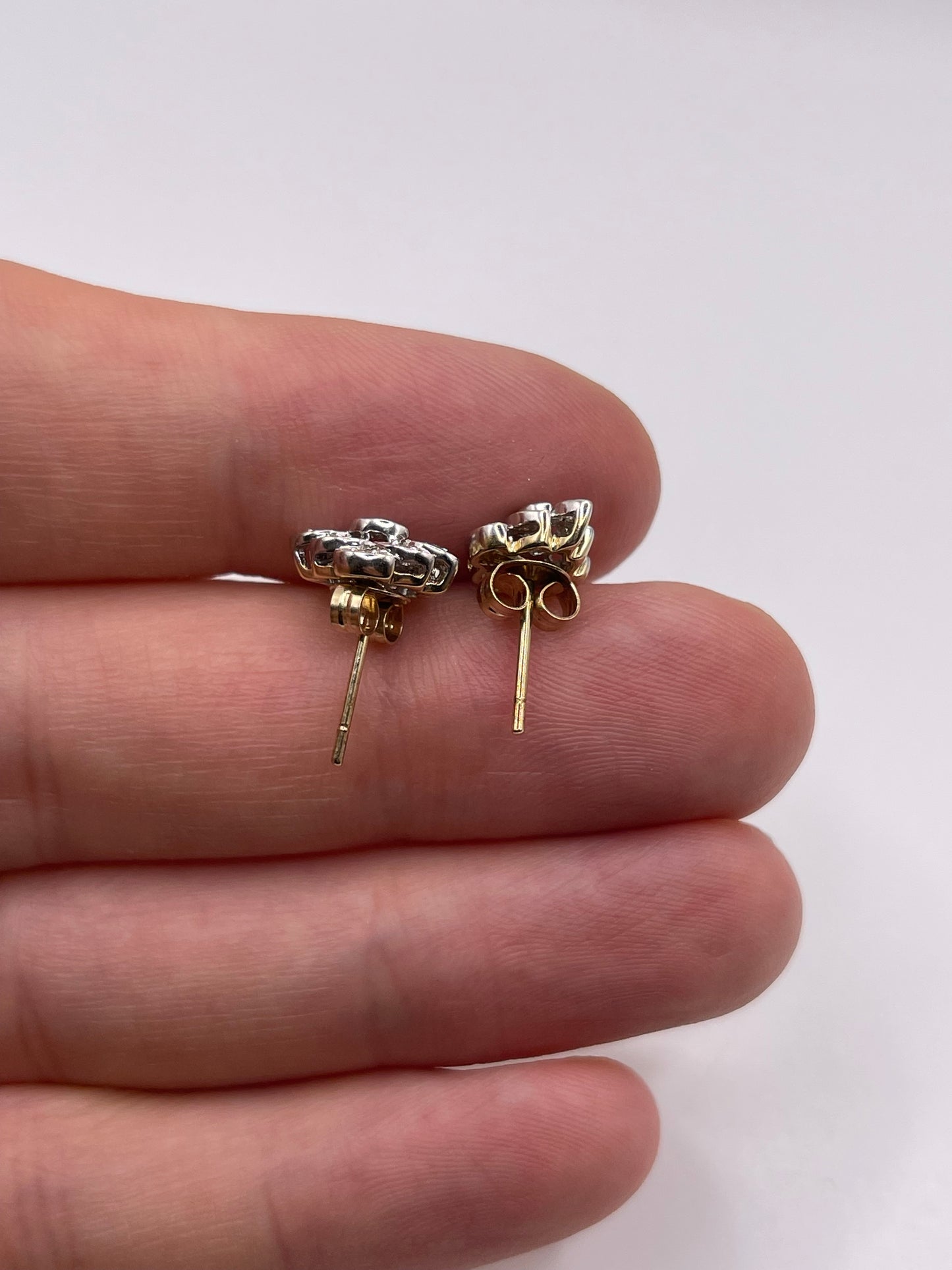 9ct gold diamond earrings