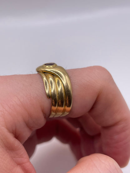 Antique 18ct gold ruby snake ring